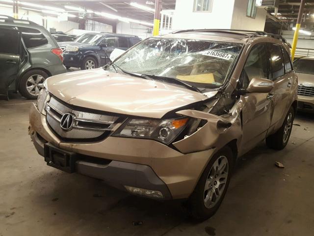 2HNYD28377H513490 - 2007 ACURA MDX TECHNO GOLD photo 2