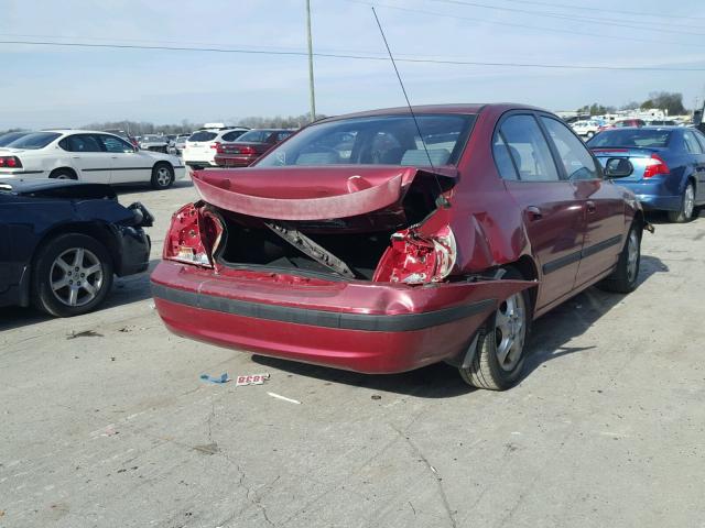 KMHDN46D35U961689 - 2005 HYUNDAI ELANTRA GL RED photo 4