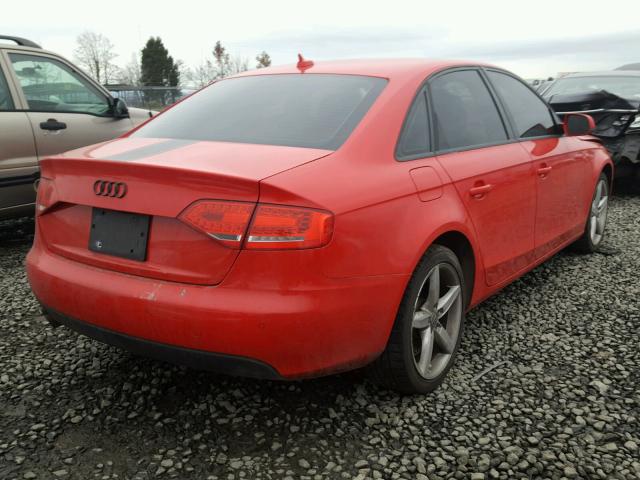 WAUEFAFL5AN063351 - 2010 AUDI A4 PREMIUM RED photo 4