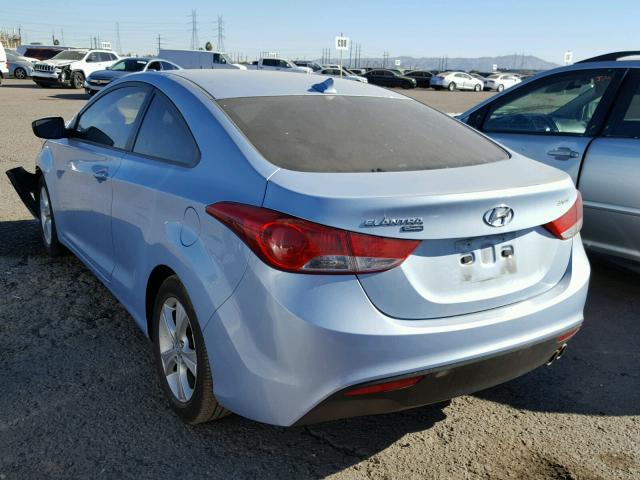 KMHDH6AE8DU007473 - 2013 HYUNDAI ELANTRA CO BLUE photo 3