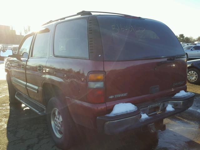 1GNEK13T11R220828 - 2001 CHEVROLET TAHOE K150 MAROON photo 3