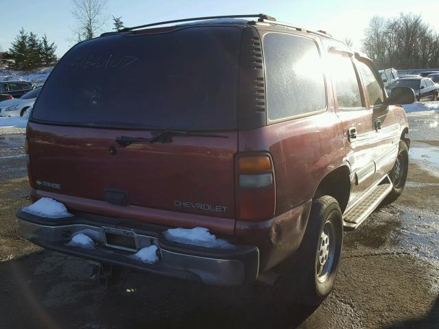 1GNEK13T11R220828 - 2001 CHEVROLET TAHOE K150 MAROON photo 4