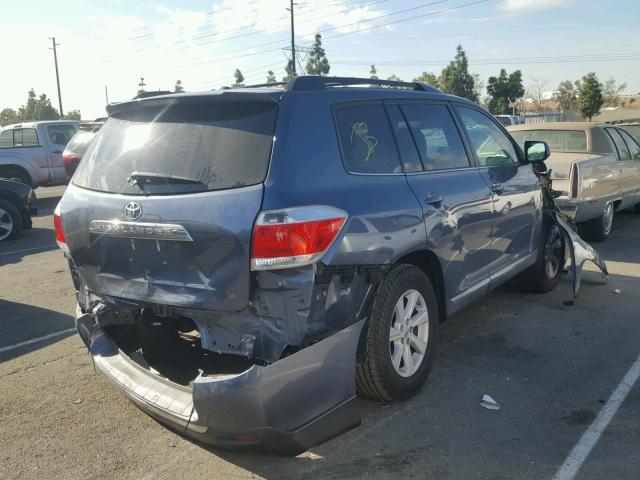 5TDZK3EH5DS090380 - 2013 TOYOTA HIGHLANDER BLUE photo 4