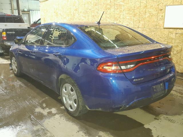 1C3CDFAA4ED767236 - 2014 DODGE DART SE BLUE photo 3