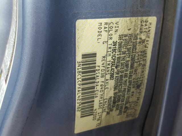 3N1BC1CPXAL423982 - 2010 NISSAN VERSA S BLUE photo 10