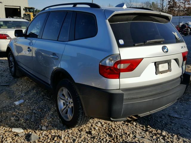 WBXPA93434WA62208 - 2004 BMW X3 3.0I SILVER photo 3