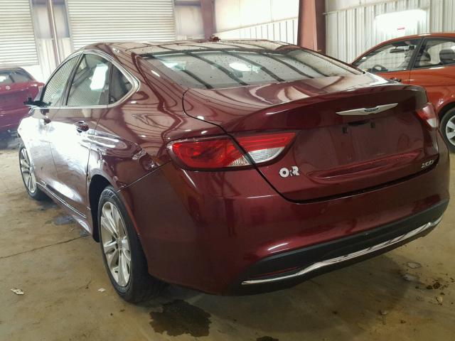 1C3CCCAB9FN521269 - 2015 CHRYSLER 200 LIMITE BURGUNDY photo 3