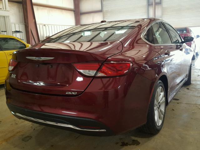 1C3CCCAB9FN521269 - 2015 CHRYSLER 200 LIMITE BURGUNDY photo 4