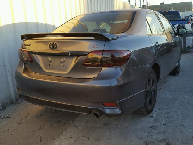 5YFBU4EE2DP128955 - 2013 TOYOTA COROLLA BA GRAY photo 4