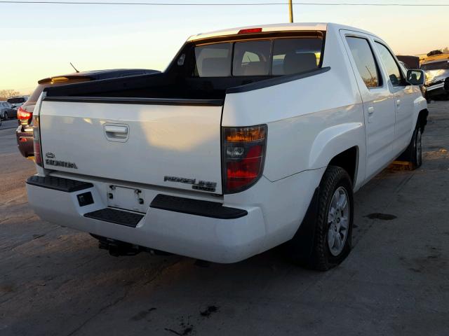 2HJYK16437H538786 - 2007 HONDA RIDGELINE WHITE photo 4