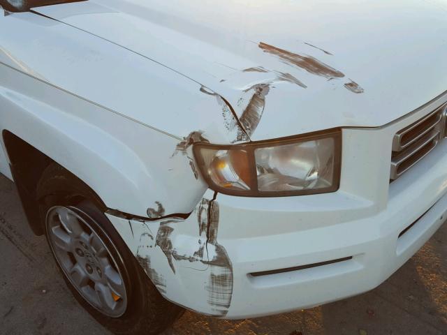 2HJYK16437H538786 - 2007 HONDA RIDGELINE WHITE photo 9