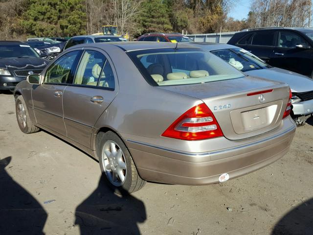 WDBRF61J72F259440 - 2002 MERCEDES-BENZ C 240 BEIGE photo 3