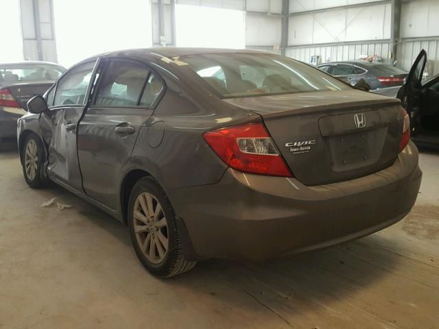 19XFB2F92CE073582 - 2012 HONDA CIVIC EXL GRAY photo 3