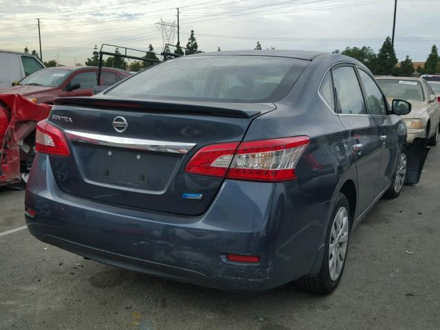 3N1AB7AP9EL687284 - 2014 NISSAN SENTRA S BLUE photo 4