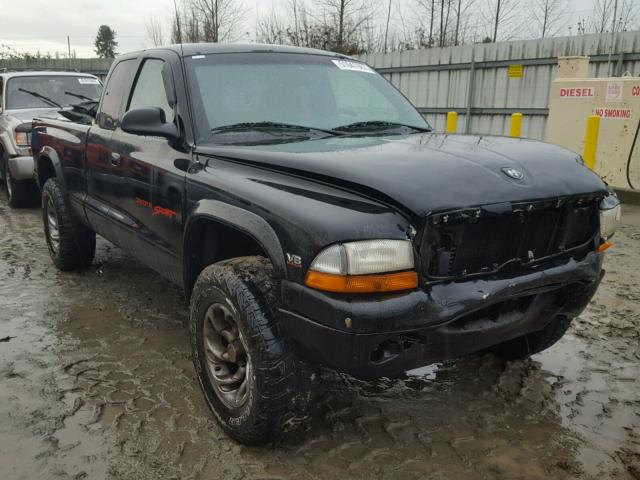 1B7GG22Y8WS580300 - 1998 DODGE DAKOTA BLACK photo 1