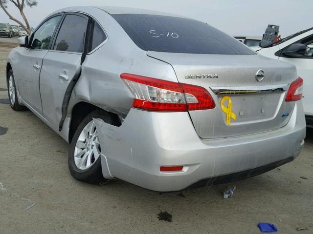 3N1AB7AP5EY330946 - 2014 NISSAN SENTRA S SILVER photo 3