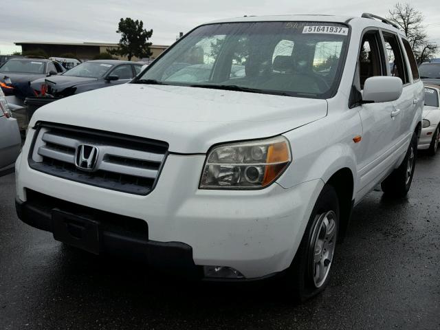 2HKYF18767H516482 - 2007 HONDA PILOT EXL WHITE photo 2