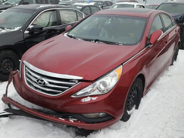 5NPEB4ACXEH822573 - 2014 HYUNDAI SONATA GLS RED photo 2