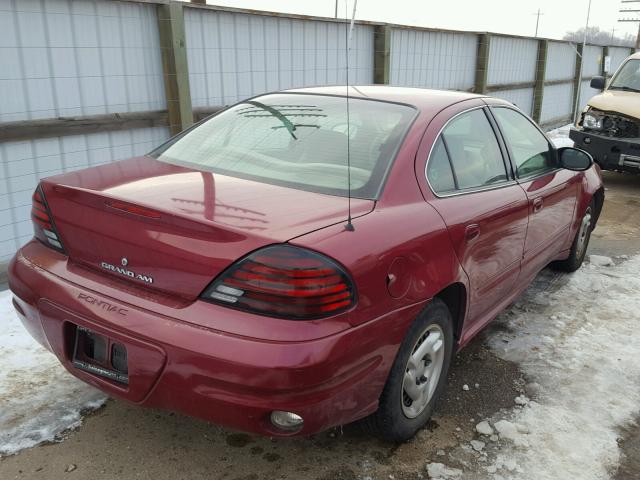 1G2NE52F04M559282 - 2004 PONTIAC GRAND AM S RED photo 4