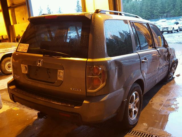 5FNYF18417B029775 - 2007 HONDA PILOT EX SILVER photo 4