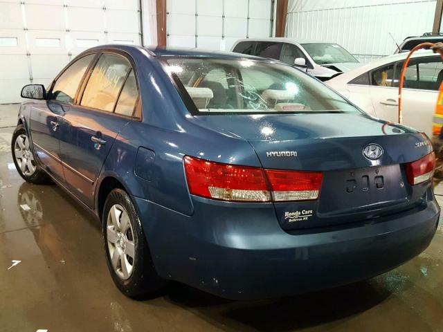 5NPET46C16H056370 - 2006 HYUNDAI SONATA GL BLUE photo 3