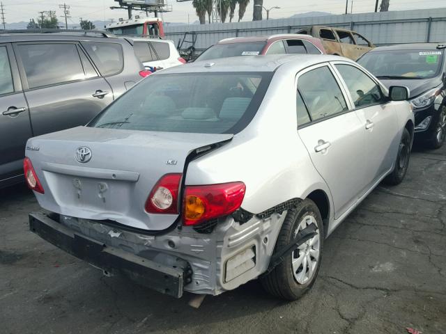 1NXBU4EEXAZ182613 - 2010 TOYOTA COROLLA BA SILVER photo 4