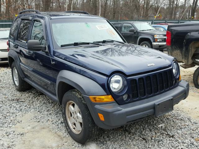 1J4GL48K97W537910 - 2007 JEEP LIBERTY SP BLUE photo 1