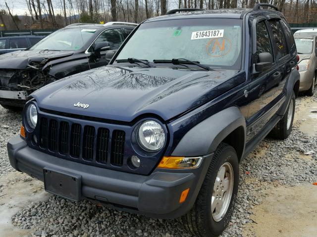 1J4GL48K97W537910 - 2007 JEEP LIBERTY SP BLUE photo 2