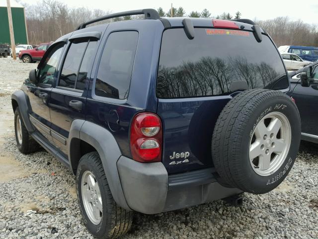 1J4GL48K97W537910 - 2007 JEEP LIBERTY SP BLUE photo 3