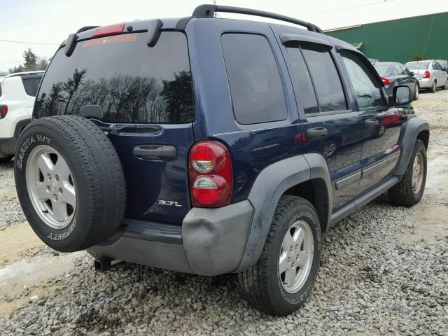 1J4GL48K97W537910 - 2007 JEEP LIBERTY SP BLUE photo 4