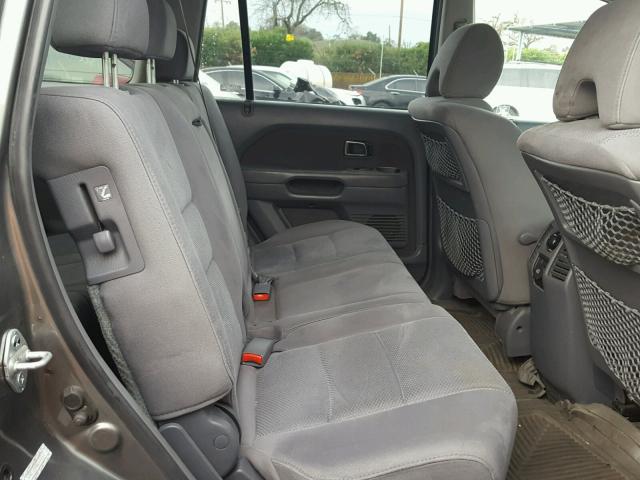 5FNYF28407B008129 - 2007 HONDA PILOT EX GRAY photo 6