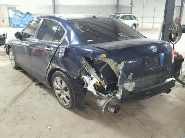 1HGCP36848A063696 - 2008 HONDA ACCORD EXL BLUE photo 3