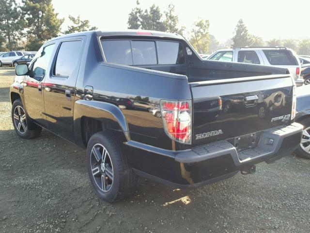 5FPYK1F75DB016670 - 2013 HONDA RIDGELINE BLACK photo 3