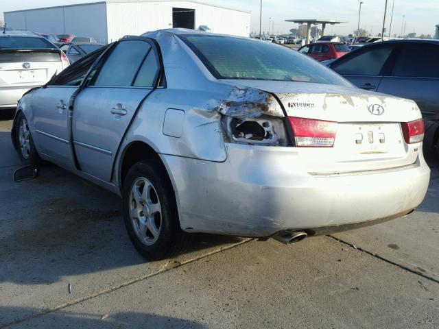 5NPEU46F36H027329 - 2006 HYUNDAI SONATA GLS SILVER photo 3