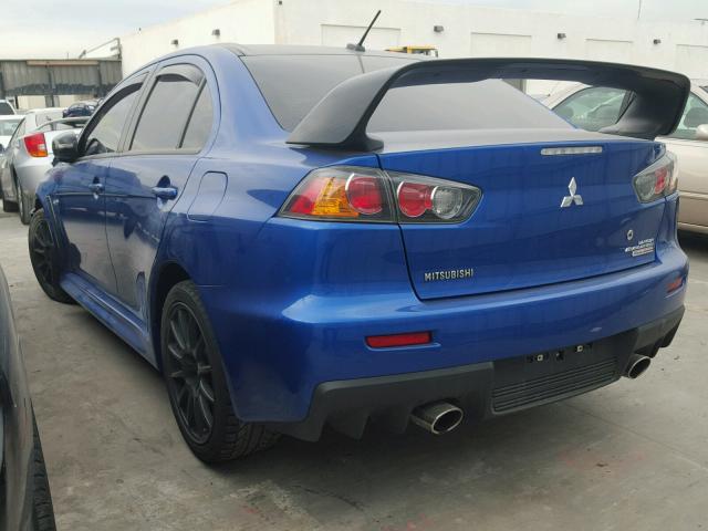 JA32W7FV6FU027738 - 2015 MITSUBISHI LANCER EVO BLUE photo 3