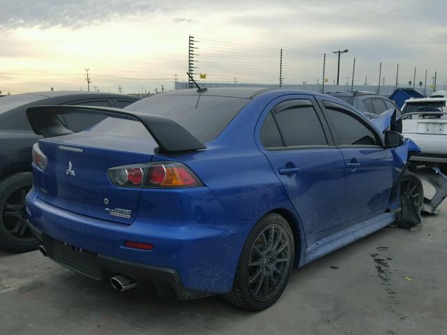 JA32W7FV6FU027738 - 2015 MITSUBISHI LANCER EVO BLUE photo 4