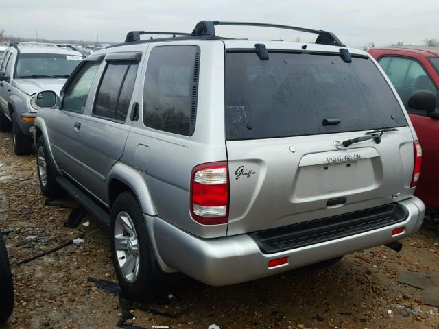 JN8DR09Y72W708749 - 2002 NISSAN PATHFINDER SILVER photo 3