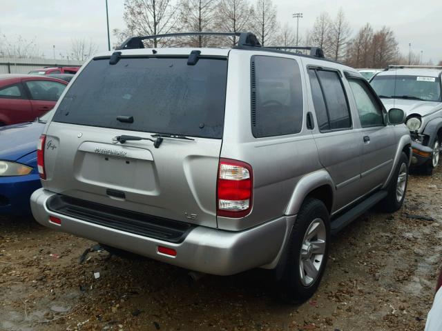 JN8DR09Y72W708749 - 2002 NISSAN PATHFINDER SILVER photo 4