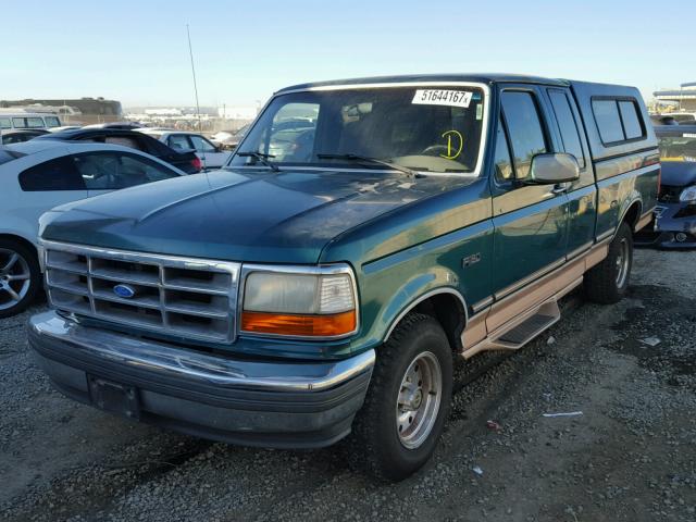 1FTEX15N4TKA11457 - 1996 FORD F150 GREEN photo 2