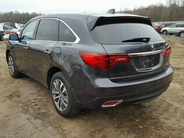 5FRYD4H40GB046248 - 2016 ACURA MDX TECHNO GRAY photo 3