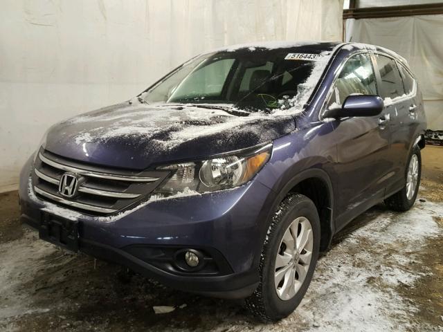 5J6RM4H55EL025690 - 2014 HONDA CR-V EX BLUE photo 2