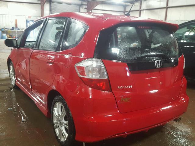 JHMGE8H47AC006480 - 2010 HONDA FIT SPORT RED photo 3