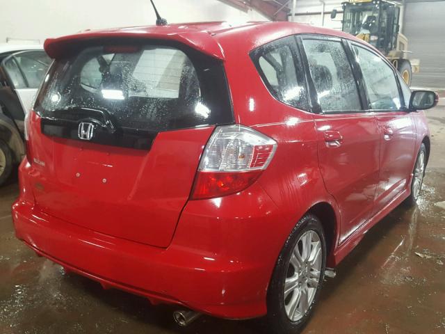 JHMGE8H47AC006480 - 2010 HONDA FIT SPORT RED photo 4