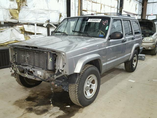 1J4FF48S4YL213978 - 2000 JEEP CHEROKEE S GRAY photo 2