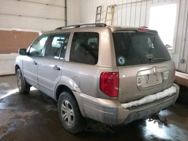 2HKYF18554H615787 - 2004 HONDA PILOT EXL TAN photo 3