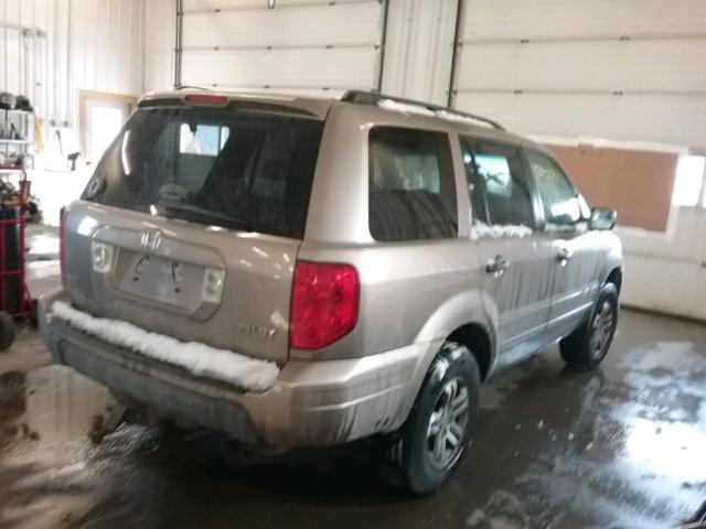 2HKYF18554H615787 - 2004 HONDA PILOT EXL TAN photo 4