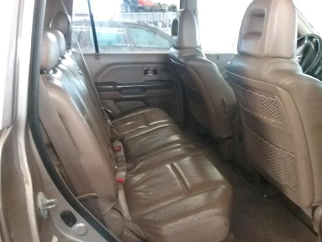 2HKYF18554H615787 - 2004 HONDA PILOT EXL TAN photo 6