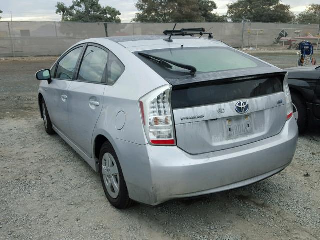 JTDKN3DU1A0220290 - 2010 TOYOTA PRIUS SILVER photo 3