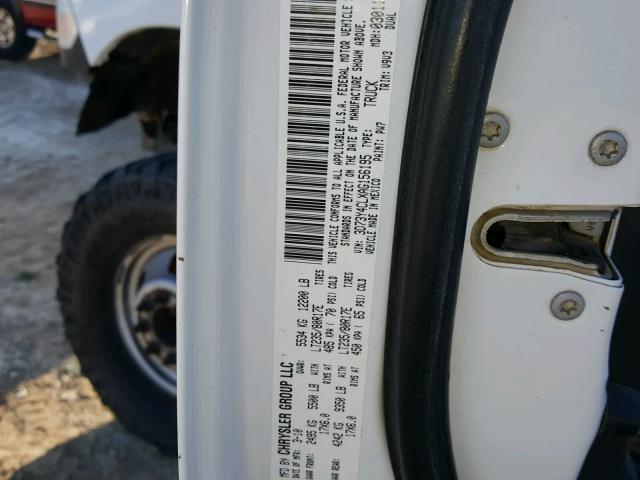 3D73Y4CLXAG156195 - 2010 DODGE RAM 3500 WHITE photo 10