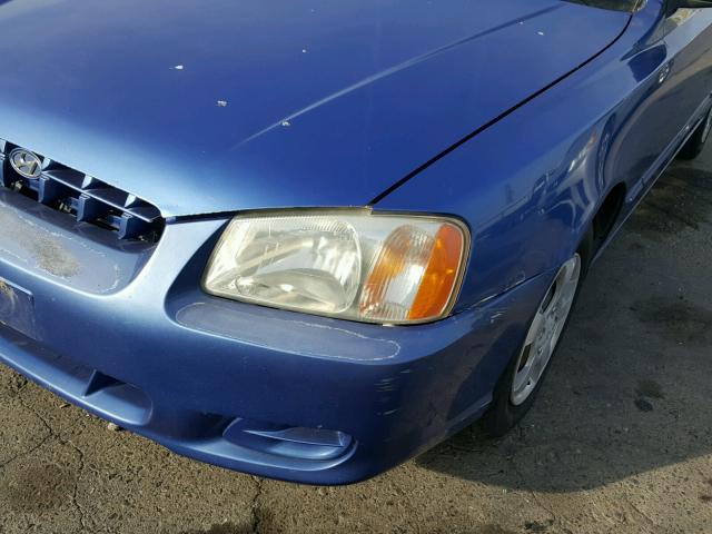 KMHCG45C82U292717 - 2002 HYUNDAI ACCENT GL BLUE photo 9